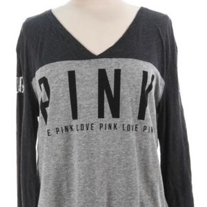 PINK Victoria Secret gray long sleeve shirt